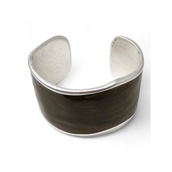 Lia Sophia Antiqued Matte Silver Cuff Bracelet Shifting TIde - Picture 4 of 6